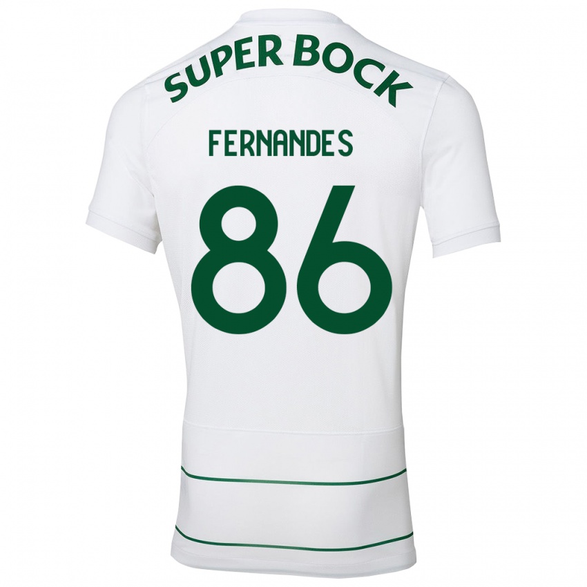 Homme Maillot Emanuel Fernandes #86 Blanc Tenues Extérieur 2023/24 T-Shirt Belgique