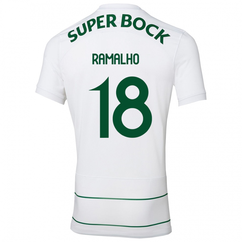 Homme Maillot Inês Filipa Ramalho Gonçalves #18 Blanc Tenues Extérieur 2023/24 T-Shirt Belgique