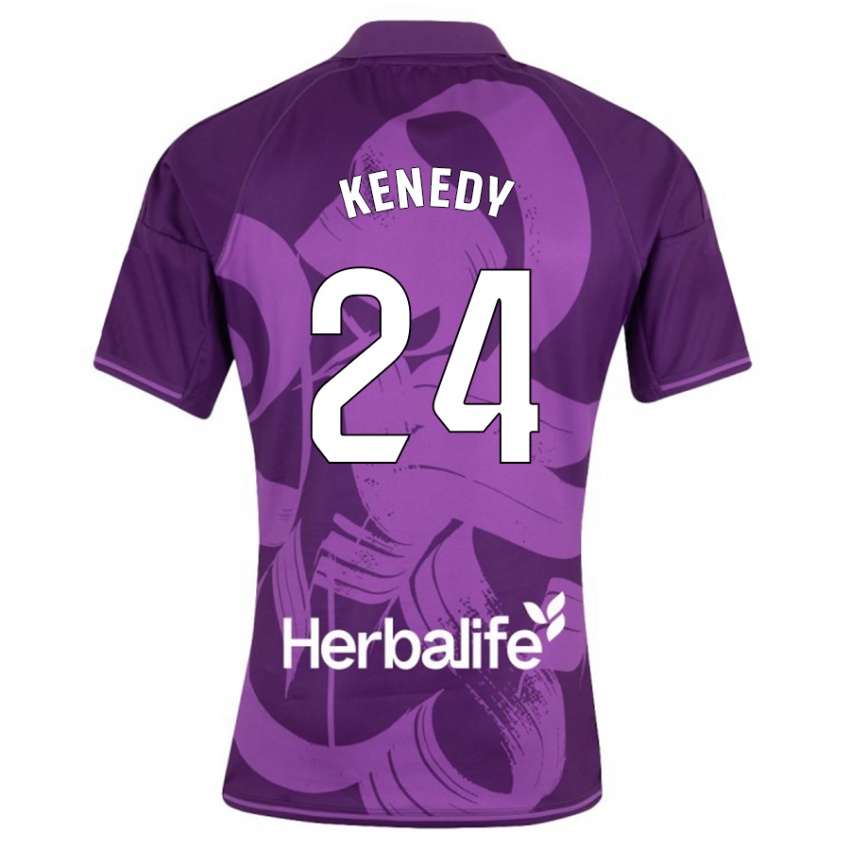 Homme Maillot Kenedy #24 Violet Tenues Extérieur 2023/24 T-Shirt Belgique