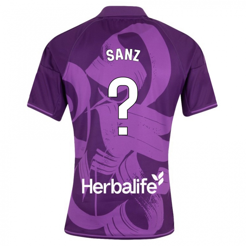 Heren David Sanz #0 Viooltje Uitshirt Uittenue 2023/24 T-Shirt België