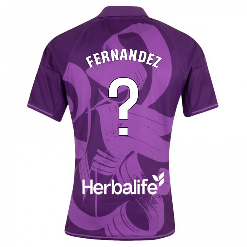 Heren Víctor Fernández #0 Viooltje Uitshirt Uittenue 2023/24 T-Shirt België