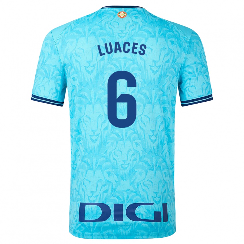 Heren Iraitz Luaces #6 Hemelsblauw Uitshirt Uittenue 2023/24 T-Shirt België