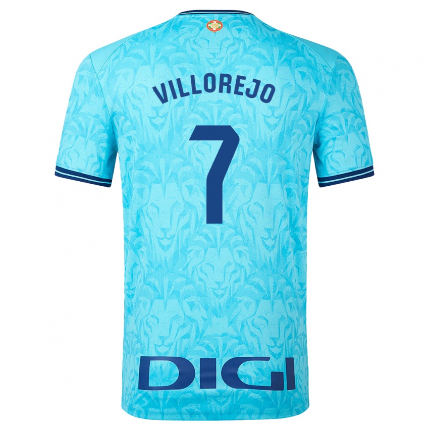 Heren Ardaitz Villorejo #7 Hemelsblauw Uitshirt Uittenue 2023/24 T-Shirt België
