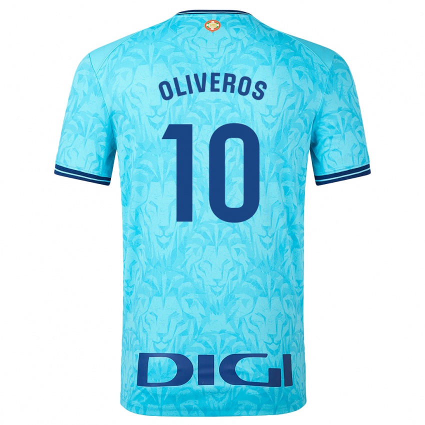 Heren Aimar Oliveros #10 Hemelsblauw Uitshirt Uittenue 2023/24 T-Shirt België