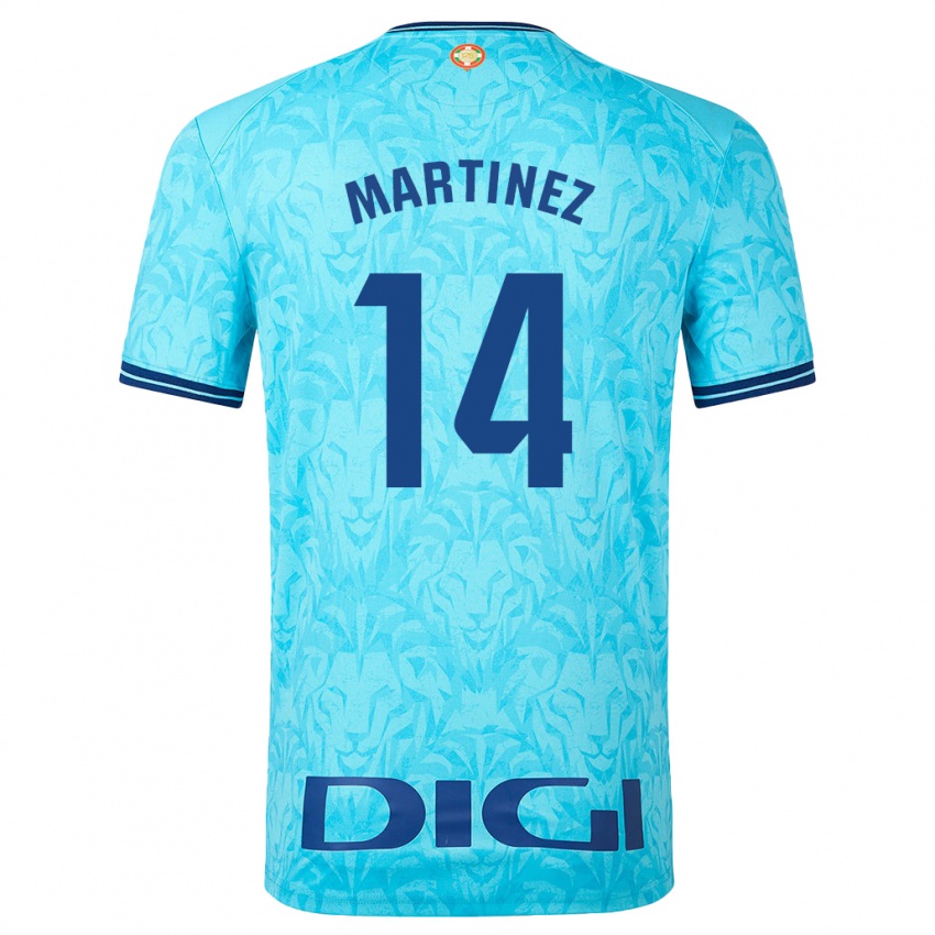 Heren Pablo Martínez #14 Hemelsblauw Uitshirt Uittenue 2023/24 T-Shirt België