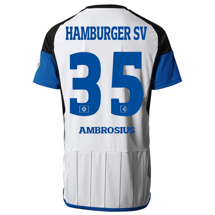 Damen Stephan Ambrosius #35 Weiß Heimtrikot Trikot 2023/24 T-Shirt Belgien