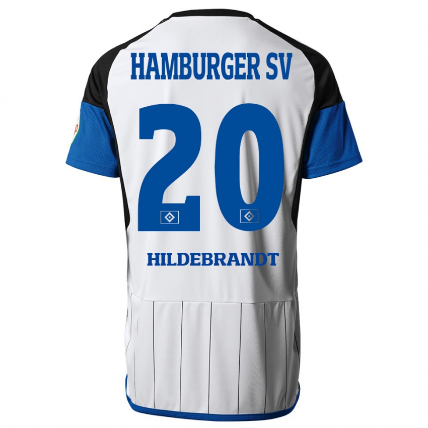 Damen Tjark Hildebrandt #20 Weiß Heimtrikot Trikot 2023/24 T-Shirt Belgien