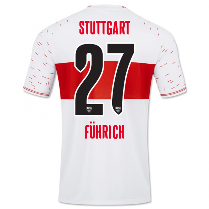 Dames Chris Führich #27 Wit Thuisshirt Thuistenue 2023/24 T-Shirt België