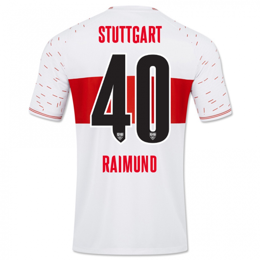 Dames Luca Raimund #40 Wit Thuisshirt Thuistenue 2023/24 T-Shirt België