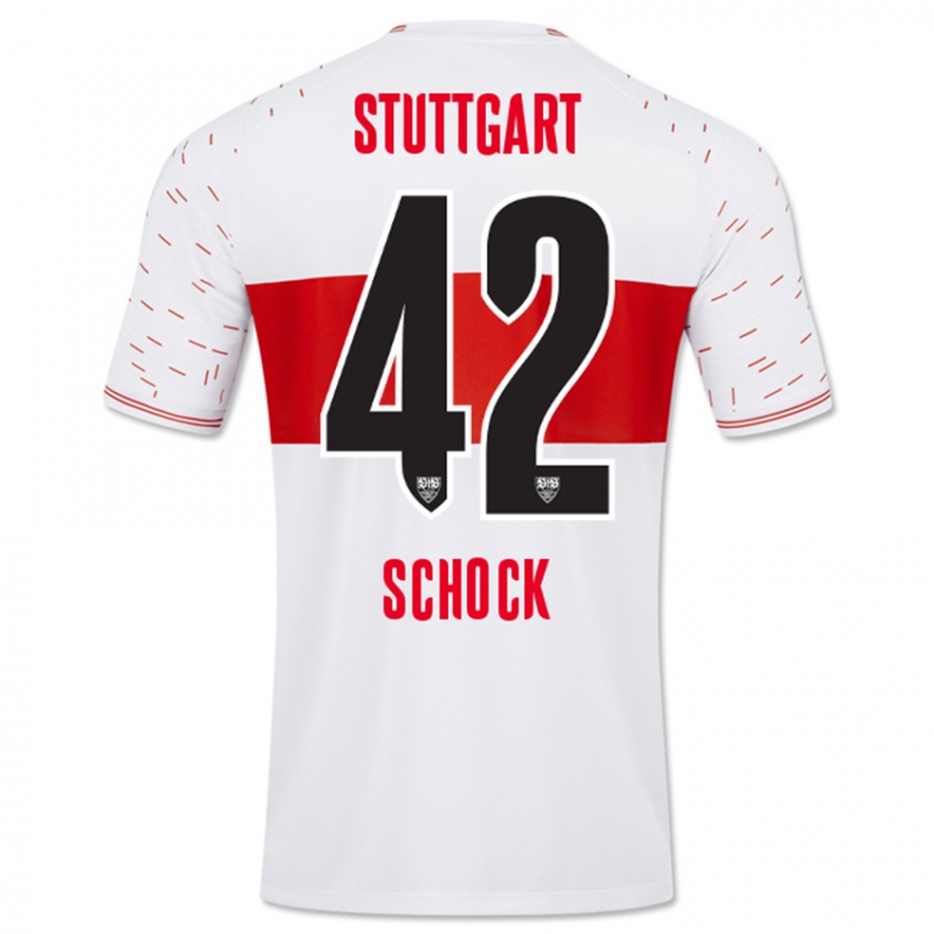 Dames Florian Schock #42 Wit Thuisshirt Thuistenue 2023/24 T-Shirt België