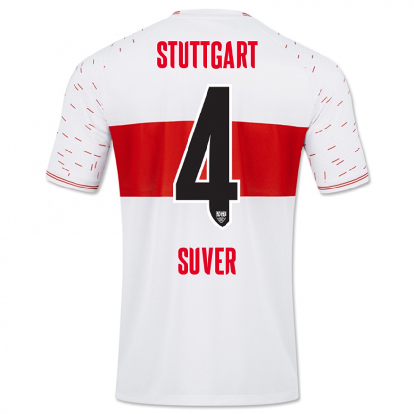 Dames Jakov Suver #4 Wit Thuisshirt Thuistenue 2023/24 T-Shirt België