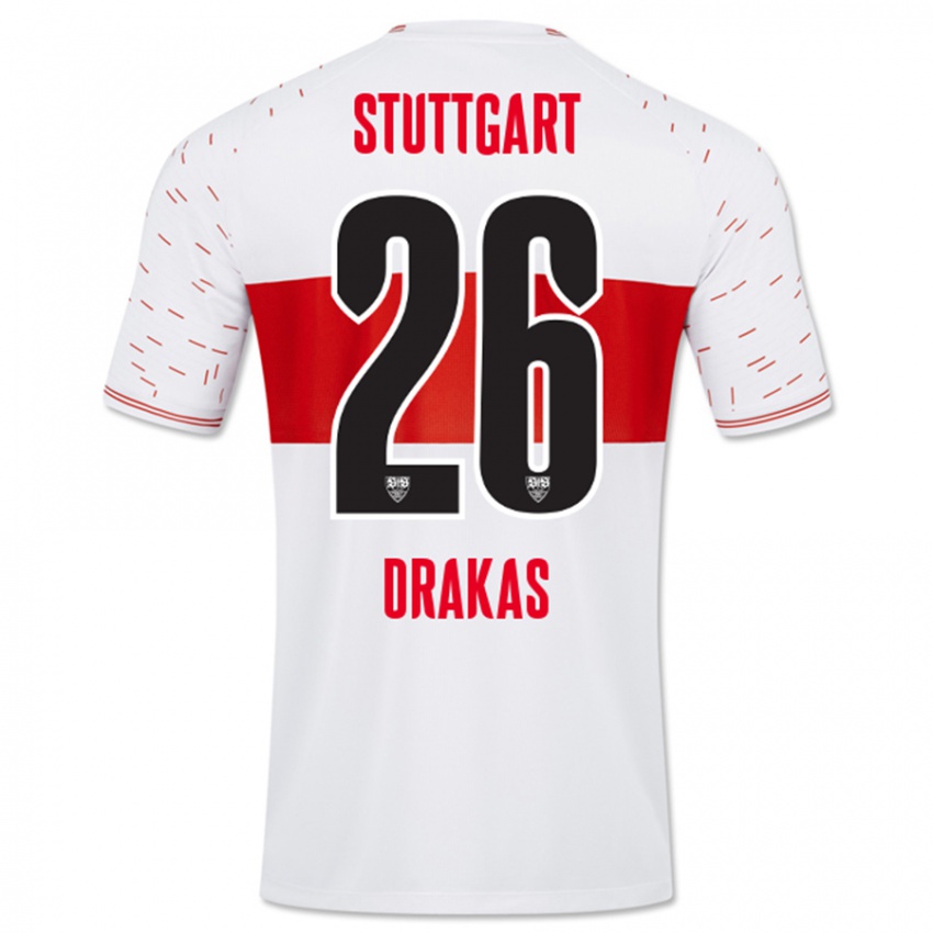 Dames Babis Drakas #26 Wit Thuisshirt Thuistenue 2023/24 T-Shirt België