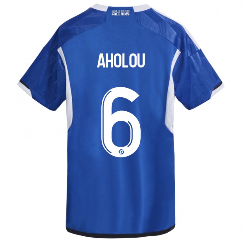 Dames Jean-Eudes Aholou #6 Blauw Thuisshirt Thuistenue 2023/24 T-Shirt België