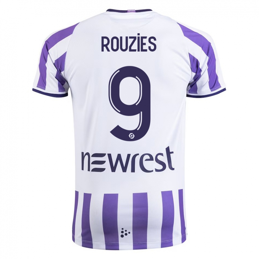 Dames Manon Rouzies #9 Wit Thuisshirt Thuistenue 2023/24 T-Shirt België