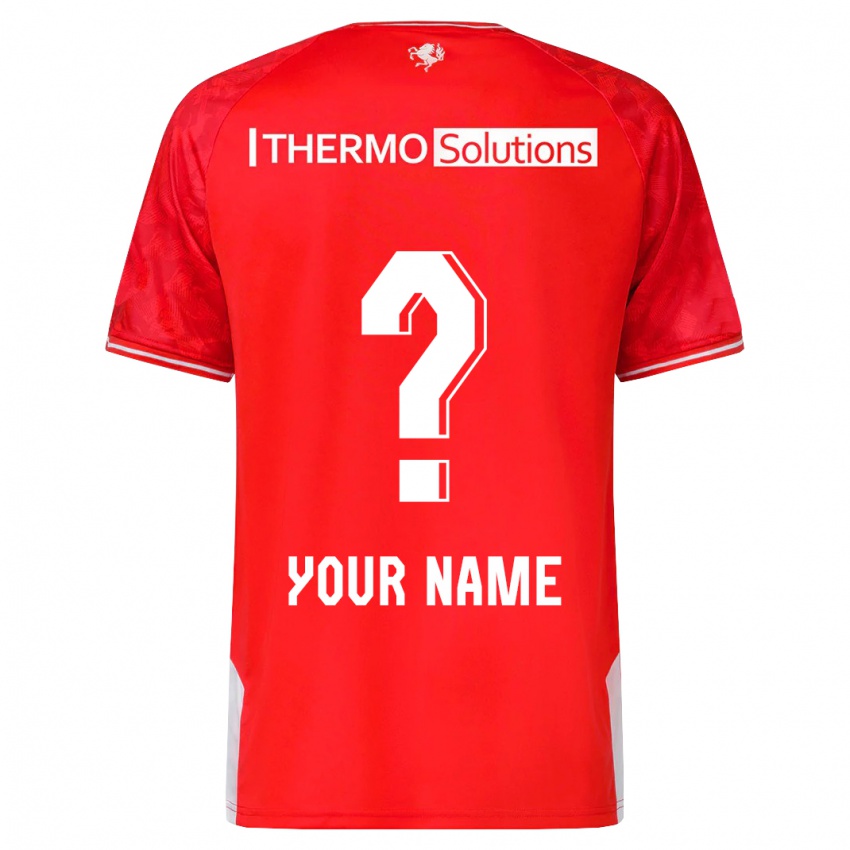 Dames Uw Naam #0 Rood Thuisshirt Thuistenue 2023/24 T-Shirt België