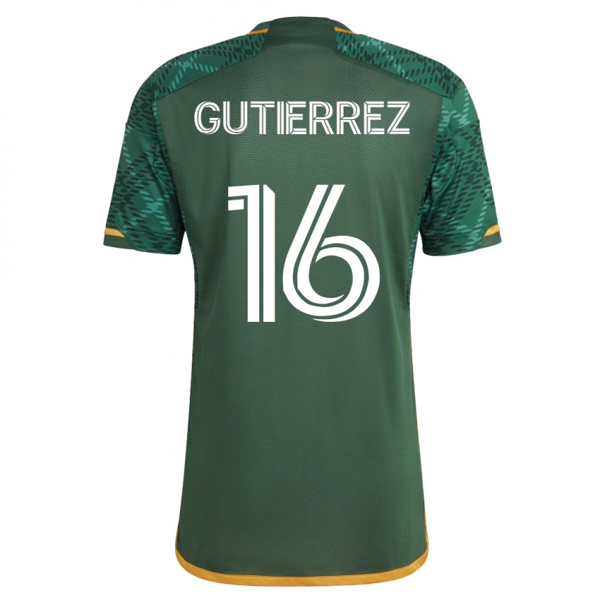 Dames Diego Gutiérrez #16 Groente Thuisshirt Thuistenue 2023/24 T-Shirt België