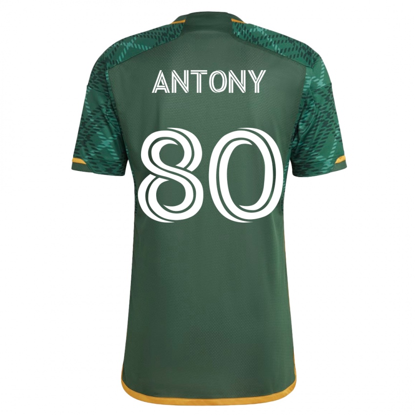 Dames Antony #80 Groente Thuisshirt Thuistenue 2023/24 T-Shirt België