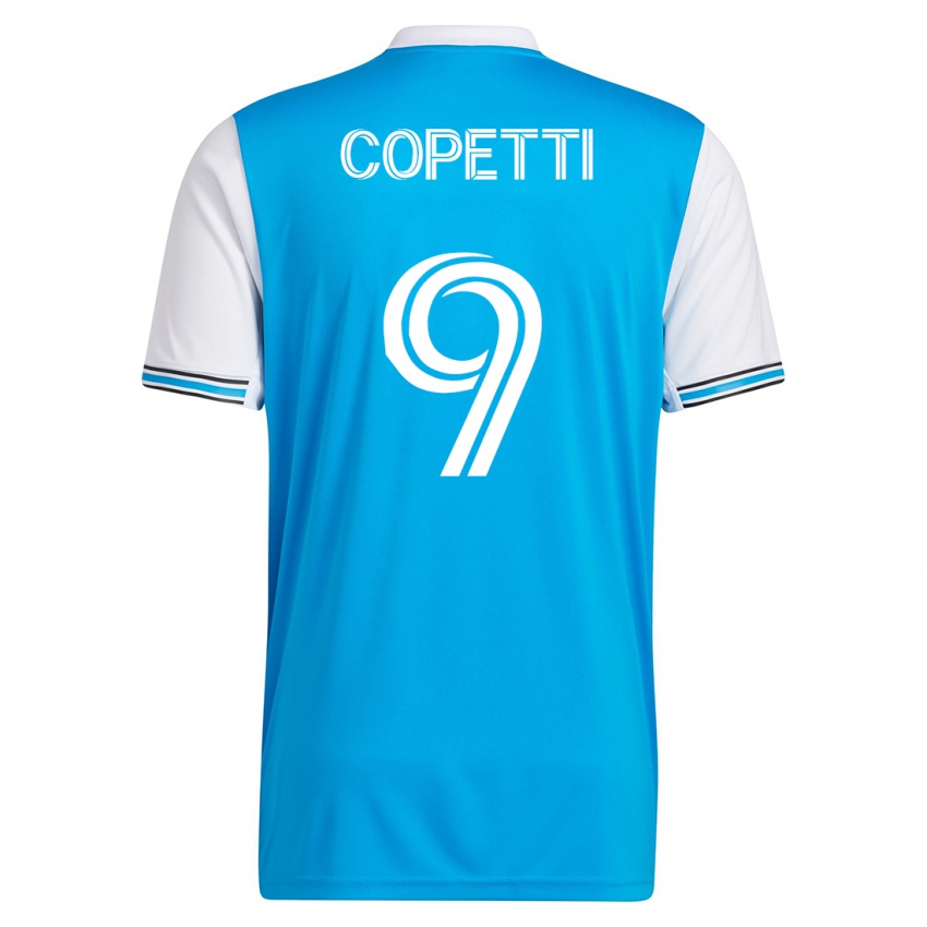 Dames Enzo Copetti #9 Blauw Thuisshirt Thuistenue 2023/24 T-Shirt België