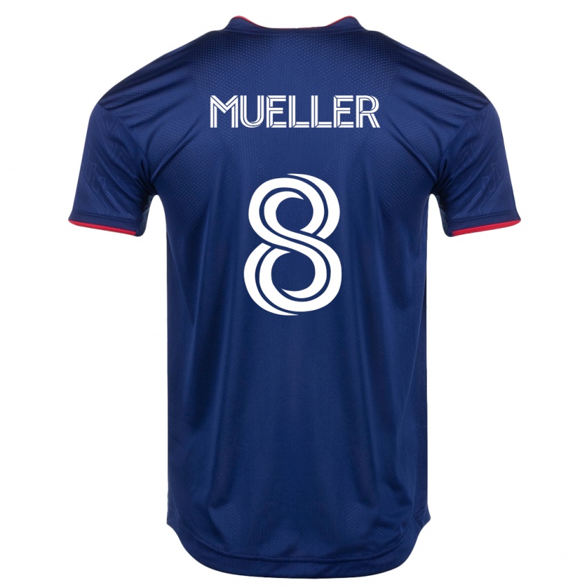 Dames Chris Mueller #8 Marine Thuisshirt Thuistenue 2023/24 T-Shirt België