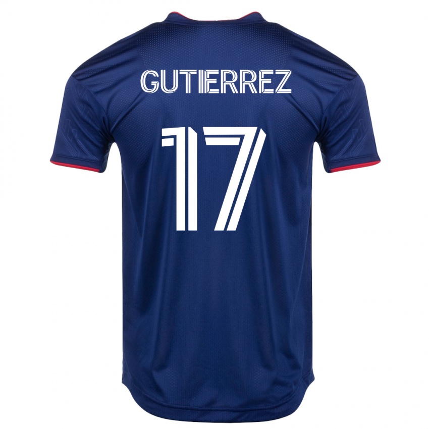 Dames Brian Gutiérrez #17 Marine Thuisshirt Thuistenue 2023/24 T-Shirt België
