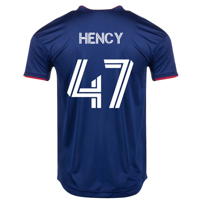Dames Billy Hency #47 Marine Thuisshirt Thuistenue 2023/24 T-Shirt België