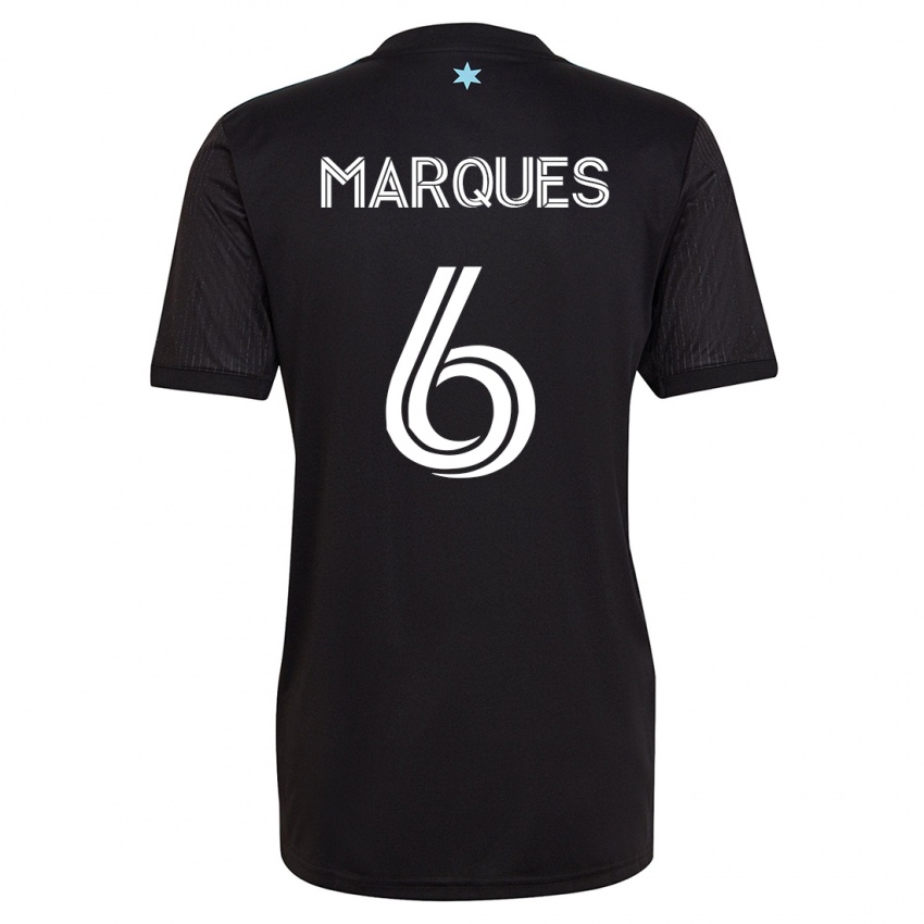 Dames Mikael Marqués #6 Zwart Thuisshirt Thuistenue 2023/24 T-Shirt België