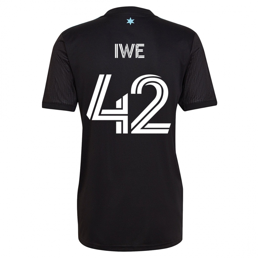 Dames Emmanuel Iwe #42 Zwart Thuisshirt Thuistenue 2023/24 T-Shirt België