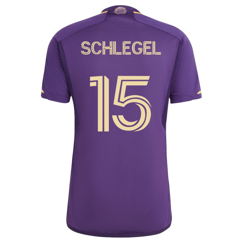 Femme Maillot Rodrigo Schlegel #15 Violet Tenues Domicile 2023/24 T-Shirt Belgique