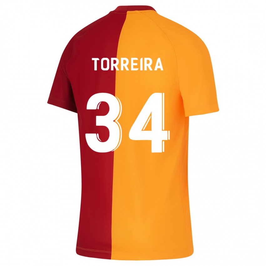 Dames Lucas Torreira #34 Oranje Thuisshirt Thuistenue 2023/24 T-Shirt België