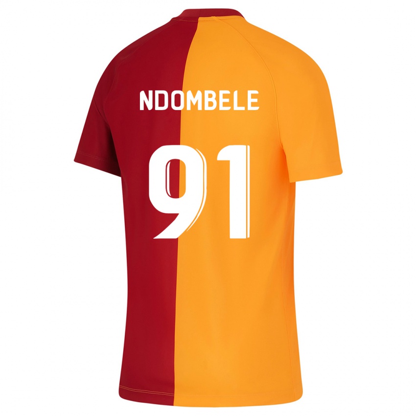 Dames Tanguy Ndombele #91 Oranje Thuisshirt Thuistenue 2023/24 T-Shirt België