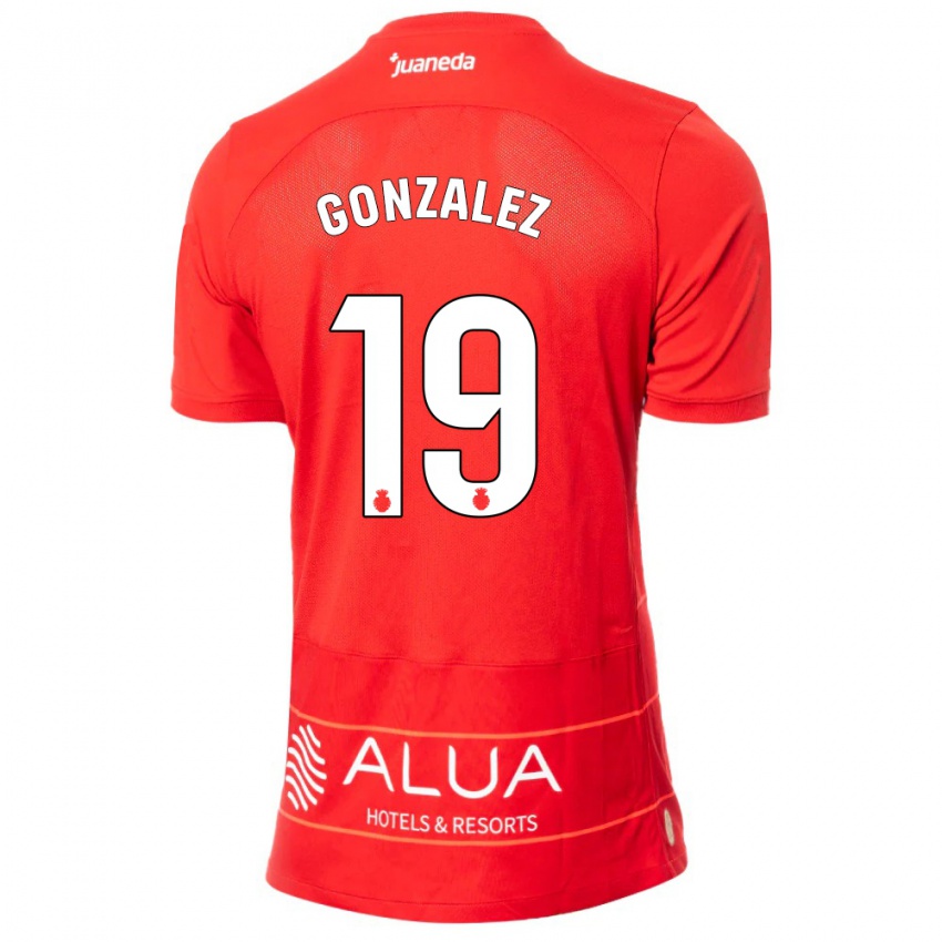 Dames Adrià González #19 Rood Thuisshirt Thuistenue 2023/24 T-Shirt België