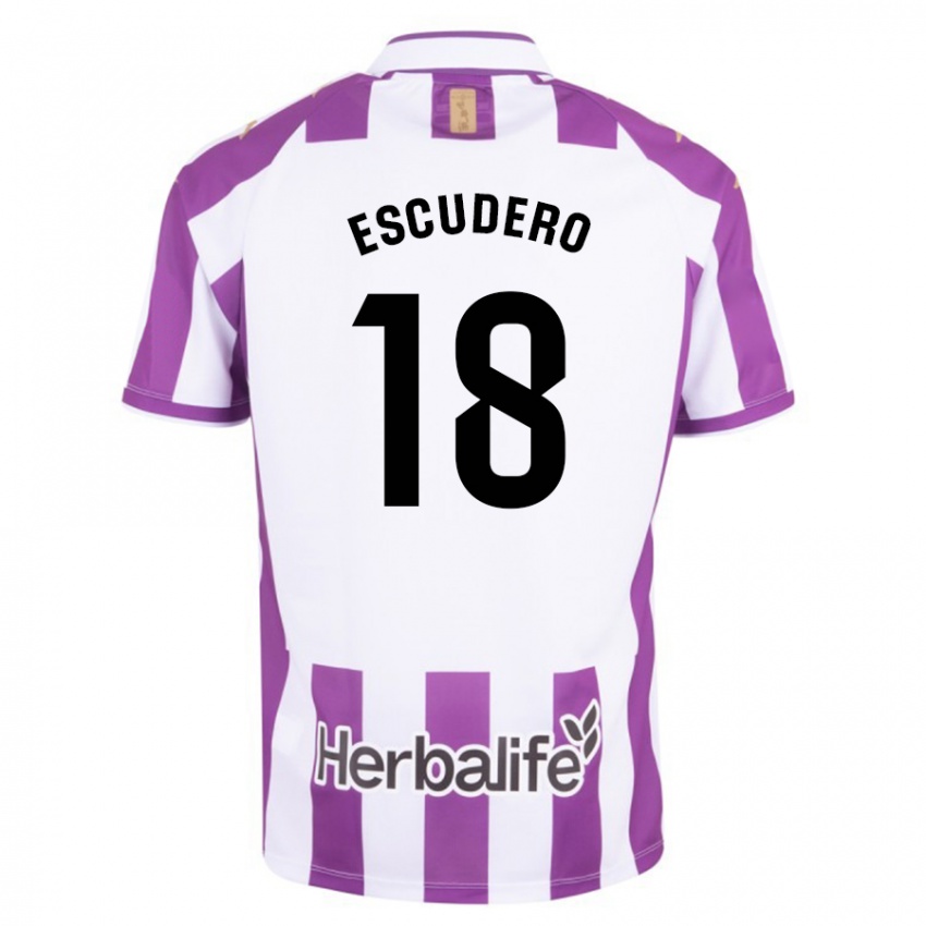 Dames Sergio Escudero #18 Paars Thuisshirt Thuistenue 2023/24 T-Shirt België