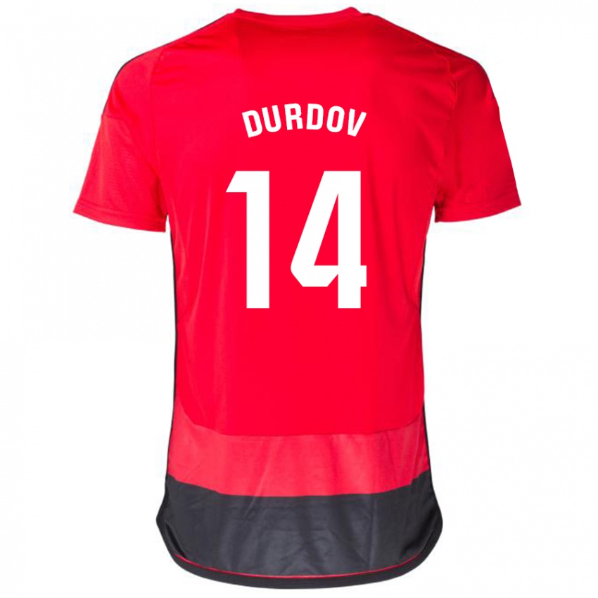 Dames Ivan Durdov #14 Rood Zwart Thuisshirt Thuistenue 2023/24 T-Shirt België