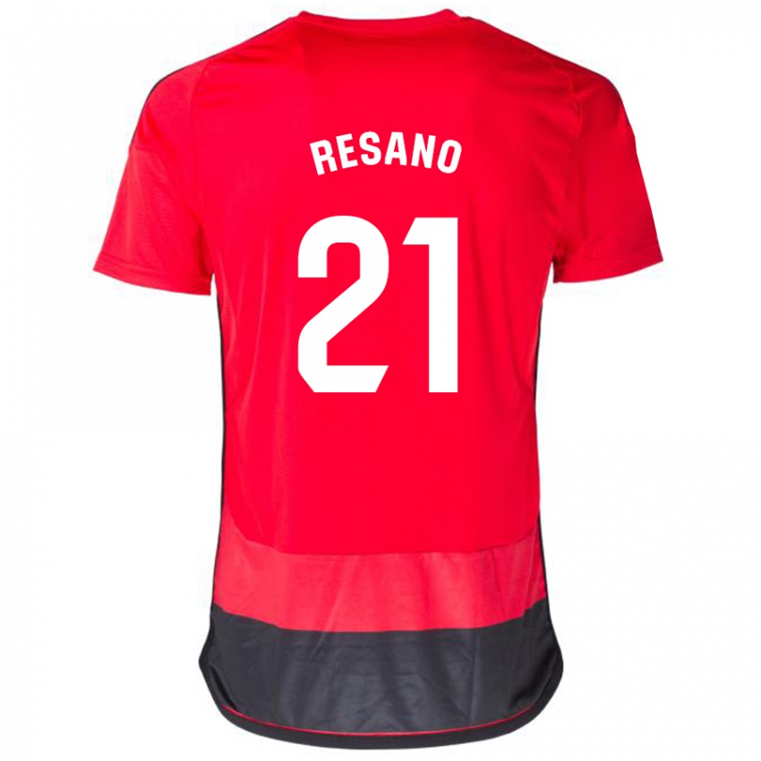 Dames Xabier Resano #21 Rood Zwart Thuisshirt Thuistenue 2023/24 T-Shirt België