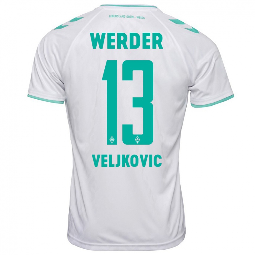 Damen Milos Veljkovic #13 Weiß Auswärtstrikot Trikot 2023/24 T-Shirt Belgien