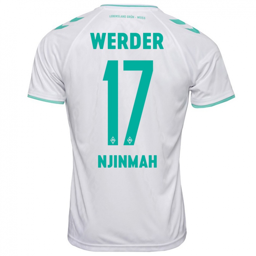 Damen Justin Njinmah #17 Weiß Auswärtstrikot Trikot 2023/24 T-Shirt Belgien