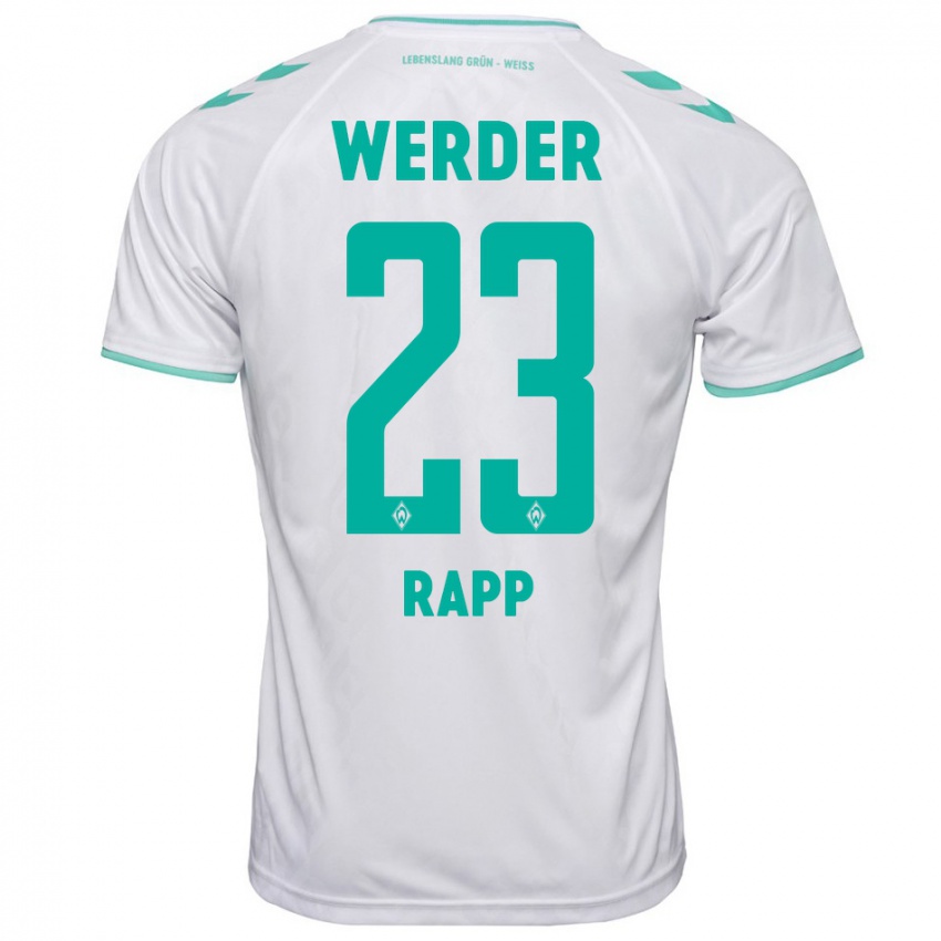 Damen Nicolai Rapp #23 Weiß Auswärtstrikot Trikot 2023/24 T-Shirt Belgien
