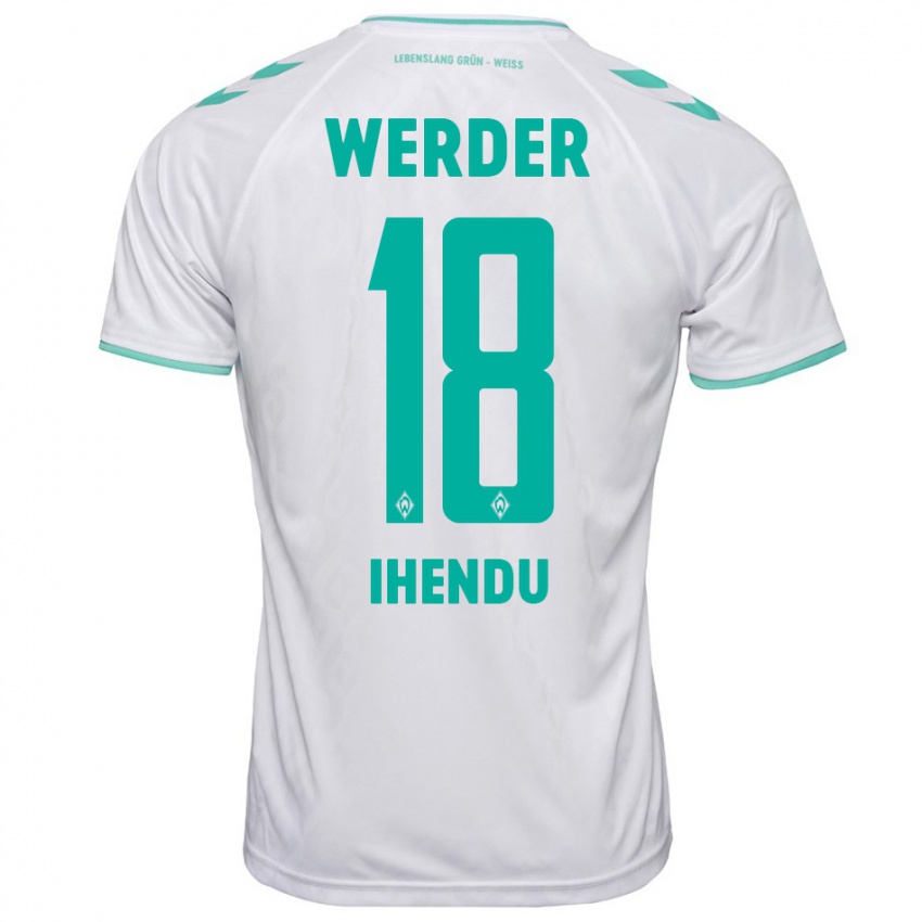 Dames Daniel Ihendu #18 Wit Uitshirt Uittenue 2023/24 T-Shirt België