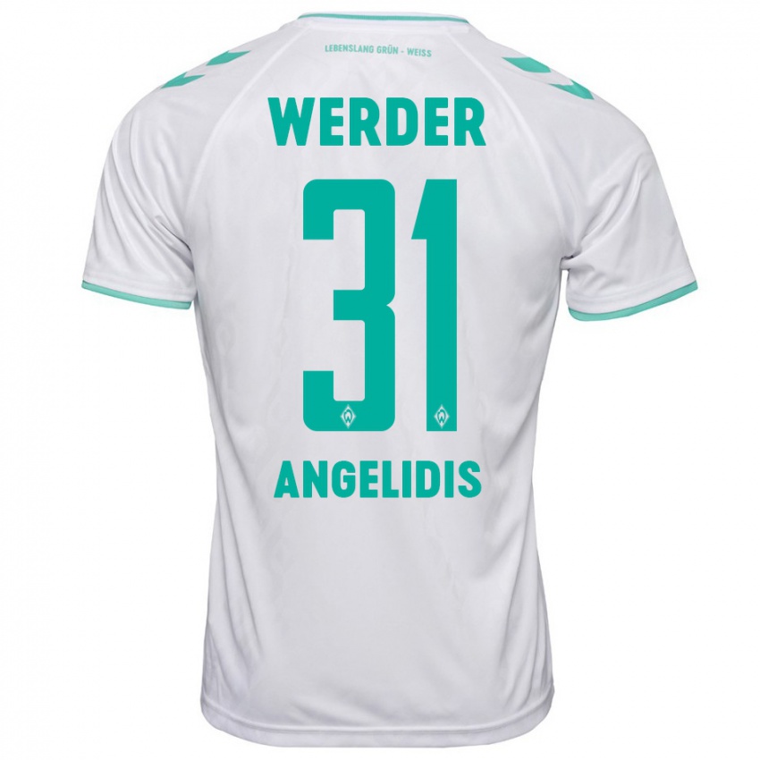 Dames Spyros Angelidis #31 Wit Uitshirt Uittenue 2023/24 T-Shirt België