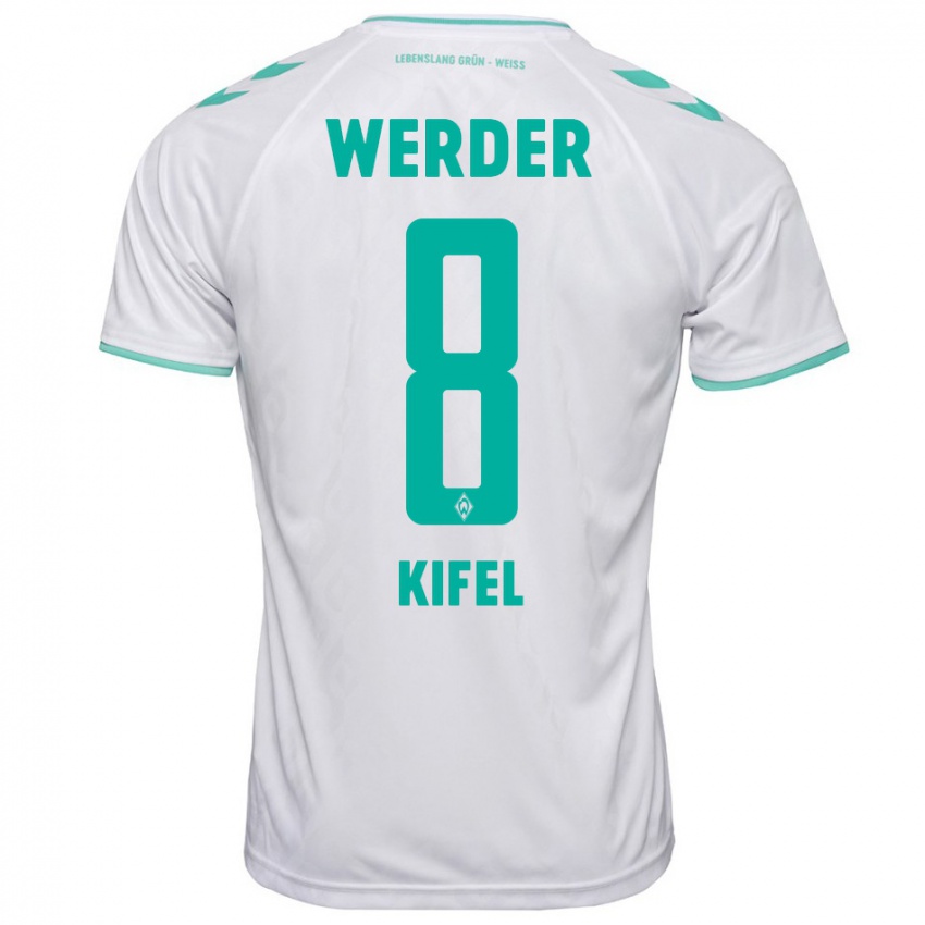 Dames Denis Kifel #8 Wit Uitshirt Uittenue 2023/24 T-Shirt België