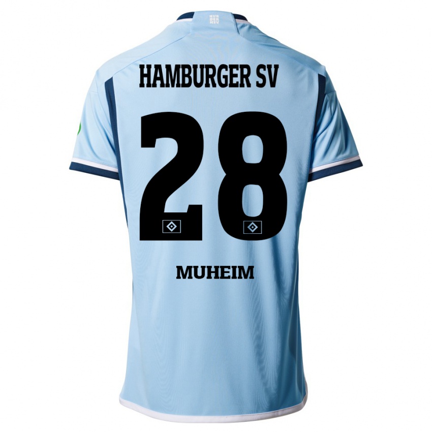 Damen Miro Muheim #28 Blau Auswärtstrikot Trikot 2023/24 T-Shirt Belgien