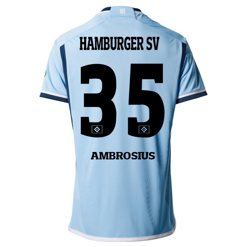 Damen Stephan Ambrosius #35 Blau Auswärtstrikot Trikot 2023/24 T-Shirt Belgien