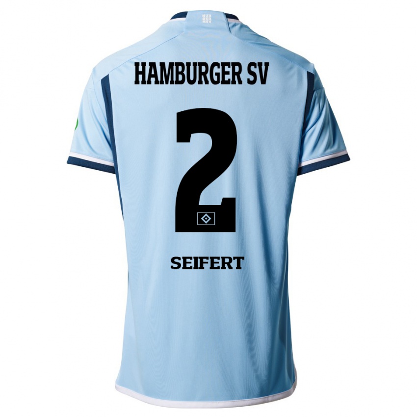 Dames Luis Seifert #2 Blauw Uitshirt Uittenue 2023/24 T-Shirt België