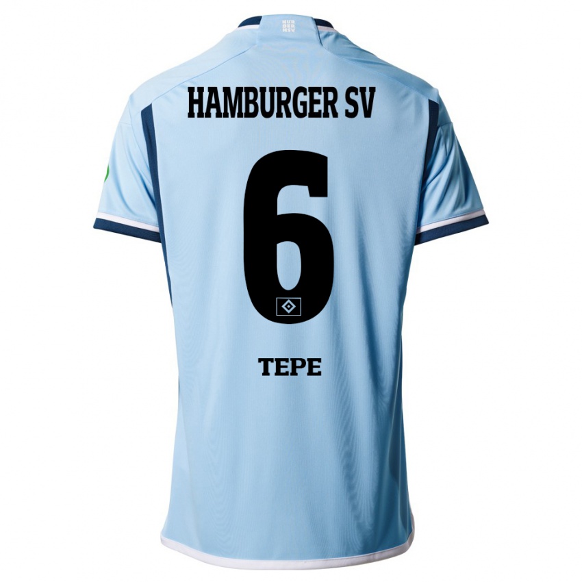 Dames Niklas Tepe #6 Blauw Uitshirt Uittenue 2023/24 T-Shirt België