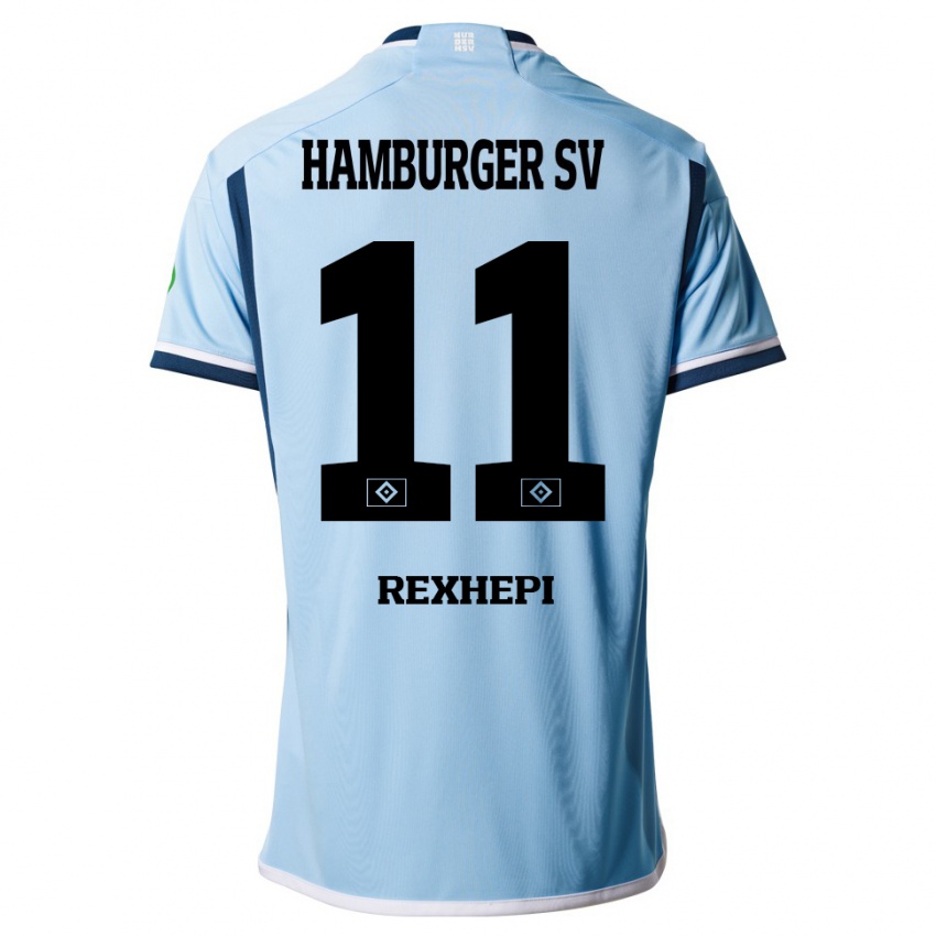 Dames Arlind Rexhepi #11 Blauw Uitshirt Uittenue 2023/24 T-Shirt België