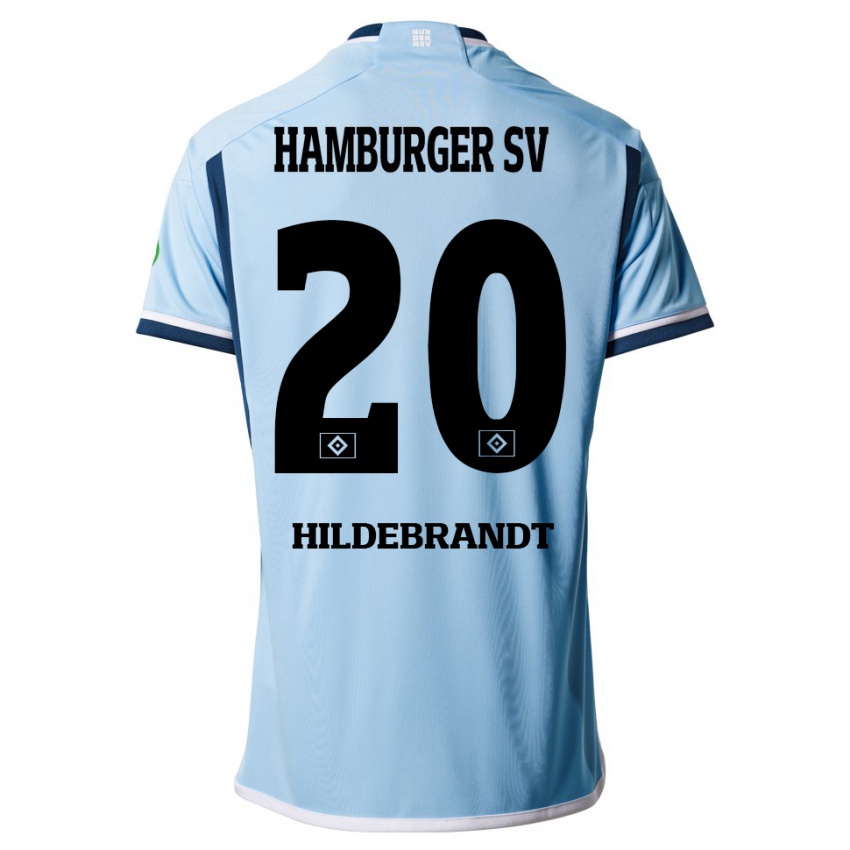 Dames Tjark Hildebrandt #20 Blauw Uitshirt Uittenue 2023/24 T-Shirt België