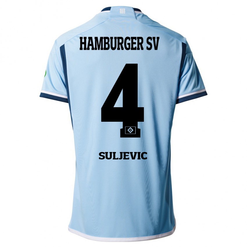 Damen Almin Suljevic #4 Blau Auswärtstrikot Trikot 2023/24 T-Shirt Belgien