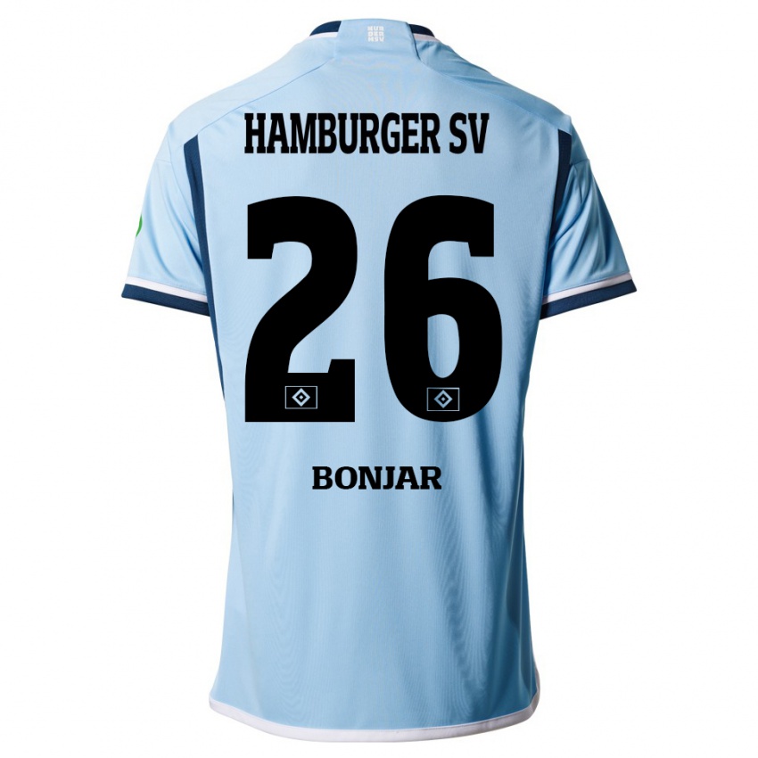 Dames Amir Bonjar #26 Blauw Uitshirt Uittenue 2023/24 T-Shirt België