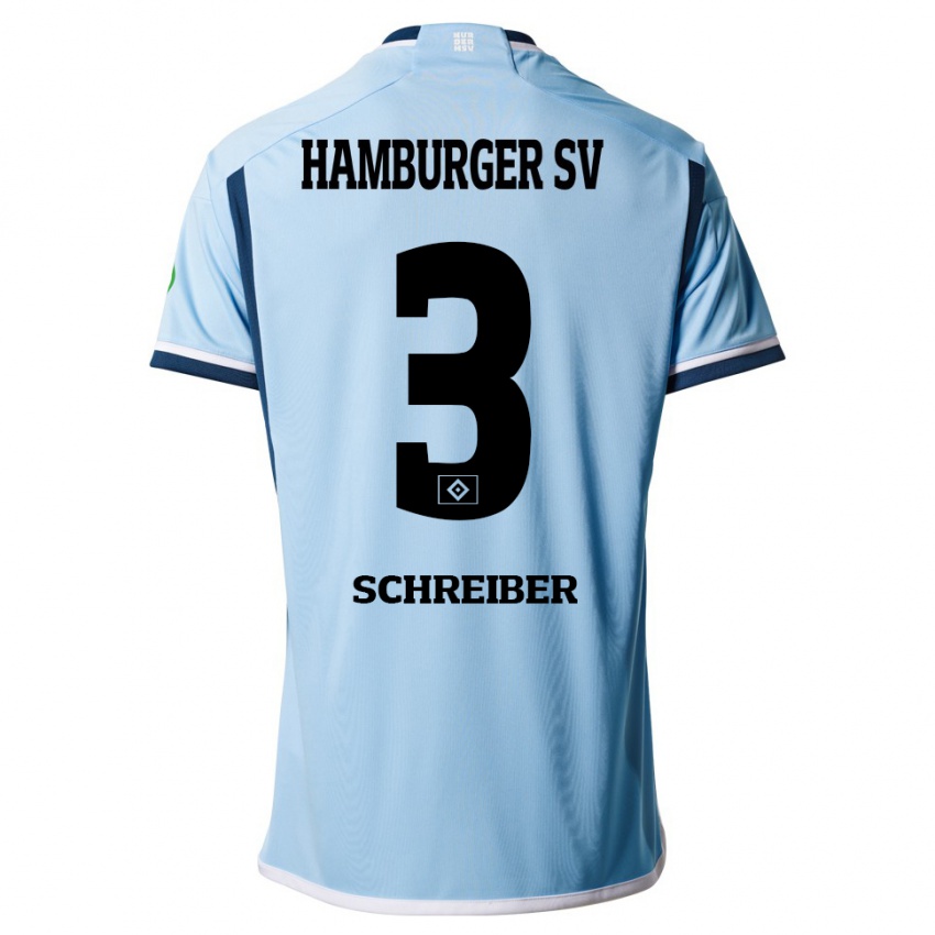 Damen David Schreiber #3 Blau Auswärtstrikot Trikot 2023/24 T-Shirt Belgien