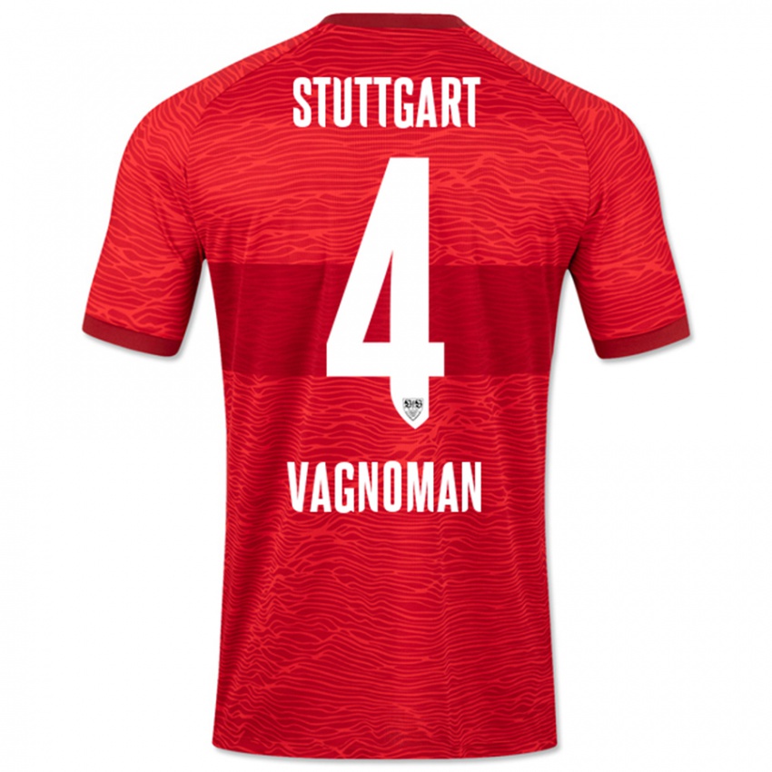 Dames Josha Vagnoman #4 Rood Uitshirt Uittenue 2023/24 T-Shirt België